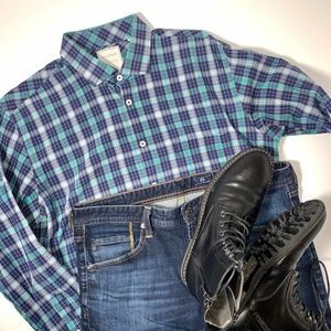 BILLY REID Standard Cut Large Blue Green Plaid
